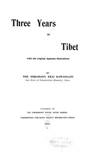 Three years in Tibet by Ekai Kawaguchi