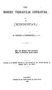 Cover of: The modern vernacular of Hindustan by George Abraham Grierson