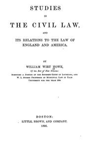 Cover of: Studies in the civil law: and its relations to the law of England and America