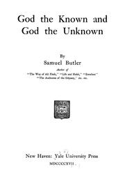Cover of: God the known and God the unknown