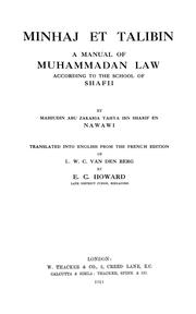 Cover of: Minhaj et talibin by Nawawī