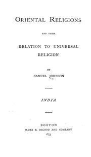 Cover of: Oriental religions and their relation to universal religion, India