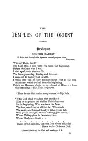Cover of: The temples of the orient and their message, in the light of Holy Scripture, Dante's vision, and Bunyan's allegory