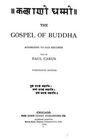 Cover of: The Gospel of Buddha: according to old records
