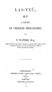 Cover of: Lao-Tzu by Thomas Watters