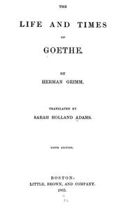 Cover of: The life and times of Goethe