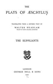 Cover of: The suppliants