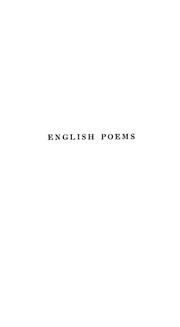 Cover of: English poems