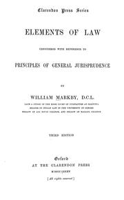 Cover of: Elements of law considered with reference to principles of general jurisprudence