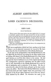 Cover of: Albert arbitration: Lord Cairn's decisions