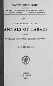Cover of: Selection from the Annals of Tabari