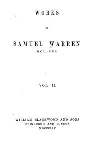 Cover of: Works of Samuel Warren.