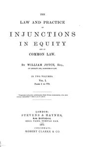Cover of: The law and practice of injunctions in equity and at common law