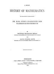 Cover of: A brief history of mathematics