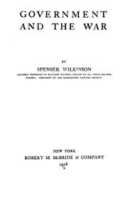 Cover of: Government and the war