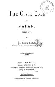 Cover of: The Civil code of Japan