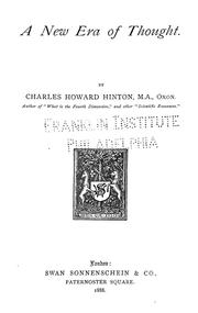 Cover of: A new era of thought by Charles Howard Hinton