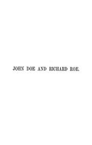 Cover of: John Doe and Richard Roe: or, Episodes of life in New York