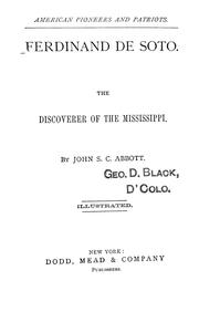 Cover of: Ferdinand de Soto: the discoverer of the Mississippi