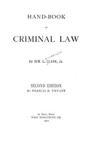 Cover of: Handbook of criminal law