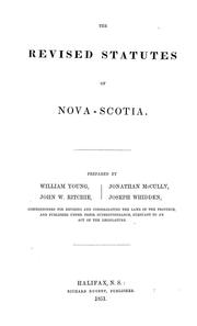 Cover of: The revised statutes of Nova Scotia by Nova Scotia.