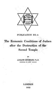 Cover of: The economic conditions of Judaea after the destruction of the second Temple