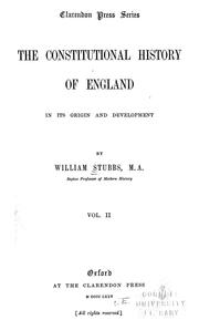Cover of: The constitutional history of England, in its origin and development by William Stubbs