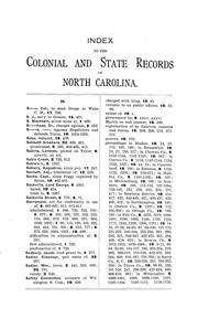 Cover of: Index to the Colonial and State records of North Carolina