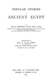 Cover of: Popular stories of ancient Egypt by Gaston Maspero