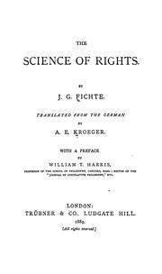 Cover of: The science of rights by Johann Gottlieb Fichte
