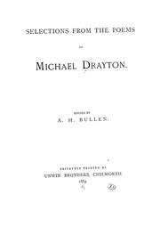 Cover of: Selections from the poems of Michael Drayton