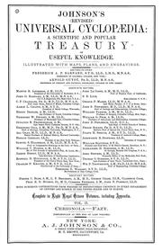 Cover of: Johnson's (revised) universal cyclopaedia: a scientific and popular treasury of useful knowledge