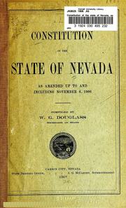 Cover of: Constitution of the state of Nevada, as amended up to and including November 6, 1906