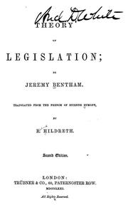 Cover of: Theory of legislation