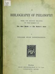 Cover of: A bibliography of philosophy: being the sections relating to that subject in the Best books and the Reader's guide