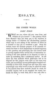 Cover of: The unseen world, and other essays