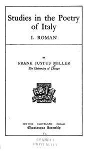 Cover of: Studies in the poetry of Italy by Frank Justus Miller