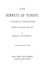Cover of: The sonnets of Europe: a volume of translations