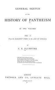 Cover of: General sketch of the history of pantheism.