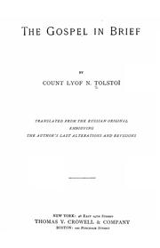 Cover of: The gospel in brief. by Lev Nikolaevič Tolstoy