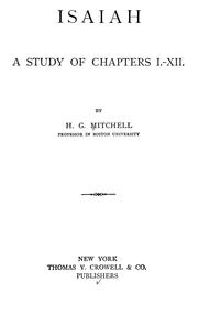 Cover of: Isaiah: A study of Chapters I-XII