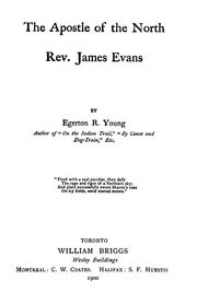 Cover of: The apostle of the North: Rev. James Evans