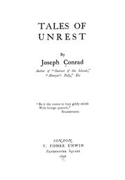 Cover of: Tales of unrest by Joseph Conrad