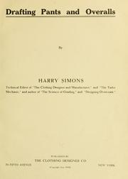 Cover of: Drafting pants and overalls by Harry Simons