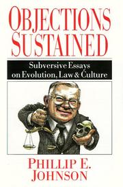 Cover of: Objections sustained: subversive essays on evolution, law & culture
