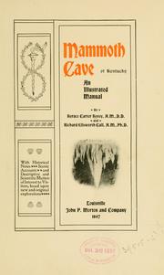 Cover of: Mammoth cave of Kentucky: an illustrated manual
