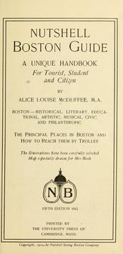 Cover of: Nutshell Boston guide | Alice Louise McDuffee