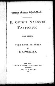 Cover of: P. Ovidii Nasonis fastorum: liber primus
