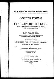 Cover of: Scott's poems: The lady of the lake, with introduction, sketch of life, notes and glossarial index