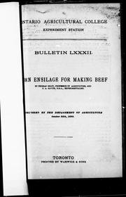 Cover of: Corn ensilage for making beef by Thomas Shaw
